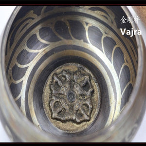 1 set Copper Buddha Sound Bowl Alms Bowl Yoga Tibetan Meditation Singing Bowl With Hand Stick Metal Crafts Ornaments GPD8049