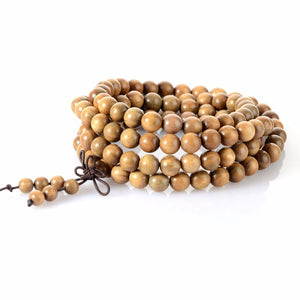 108 Tibetan Buddhist For Men Natural Green Sandalwood Prayer Malas Fashion Wooden Beaded Necklace Bracelets