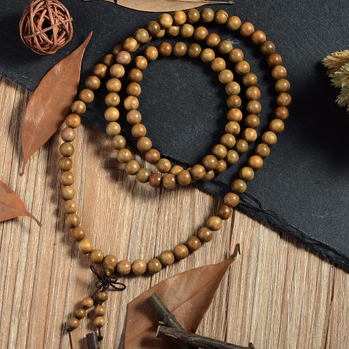 108 Tibetan Buddhist For Men Natural Green Sandalwood Prayer Malas Fashion Wooden Beaded Necklace Bracelets
