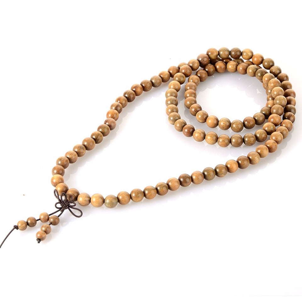 108 Tibetan Buddhist For Men Natural Green Sandalwood Prayer Malas Fashion Wooden Beaded Necklace Bracelets