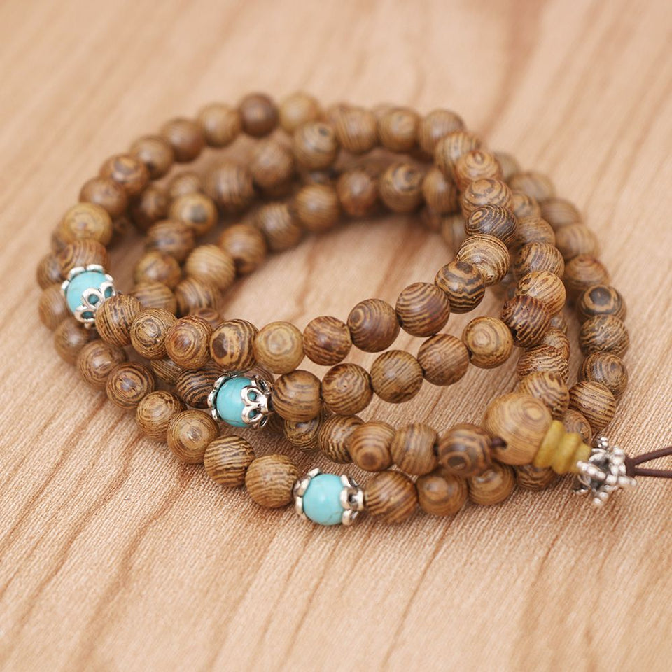 108 Beads Bracelet 6mm Natural Sandalwood Buddhist Buddha Wood Prayer Bead Mala Unisex Men Bracelets & Bangles Jewelry Bijoux