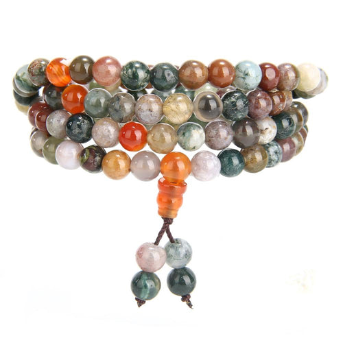 108 Beads Mala Bracelet Necklace 6mm Crystal Buddha Bracelet Prayer Bless Tibetan Buddhist Bracelet/Necklace for Women girls