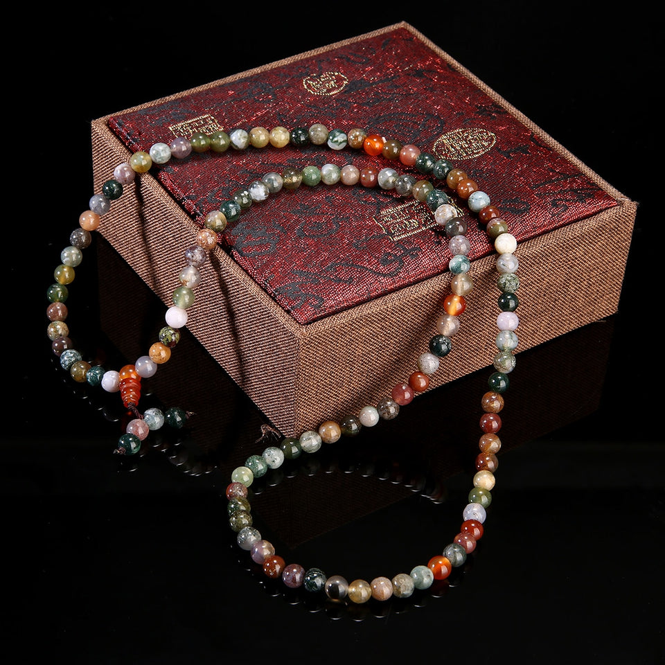 108 Beads Mala Bracelet Necklace 6mm Crystal Buddha Bracelet Prayer Bless Tibetan Buddhist Bracelet/Necklace for Women girls