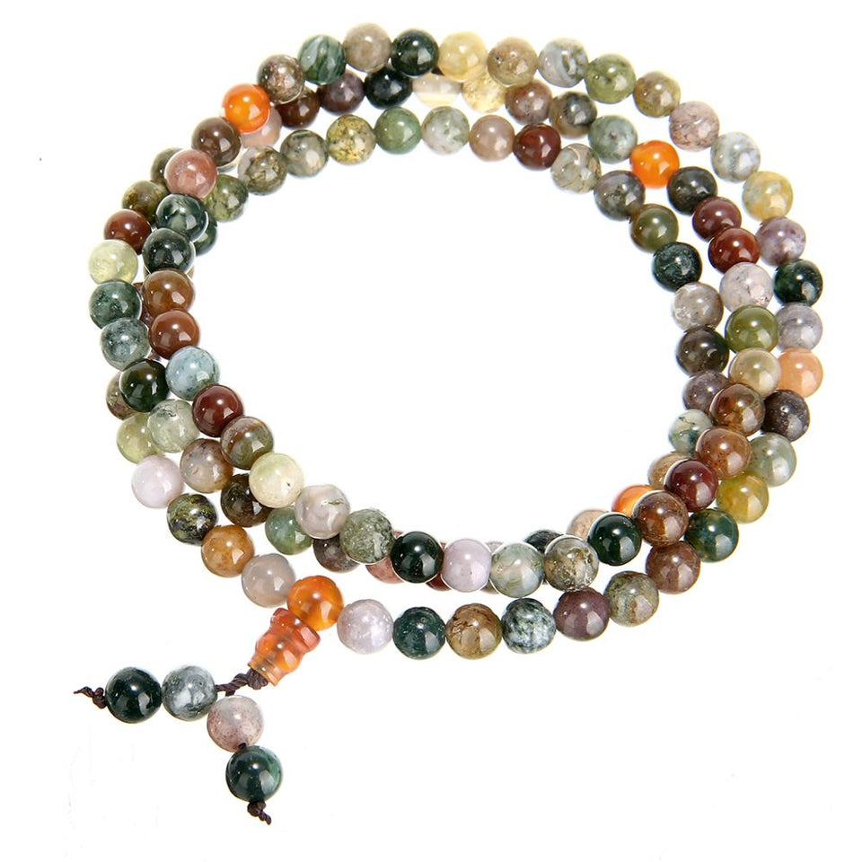 108 Beads Mala Bracelet Necklace 6mm Crystal Buddha Bracelet Prayer Bless Tibetan Buddhist Bracelet/Necklace for Women girls