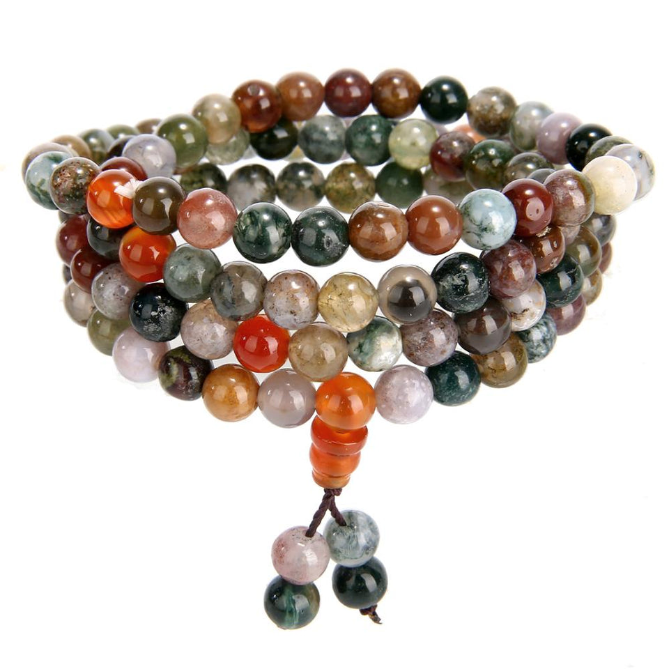 108 Beads Mala Bracelet Necklace 6mm Crystal Buddha Bracelet Prayer Bless Tibetan Buddhist Bracelet/Necklace for Women girls
