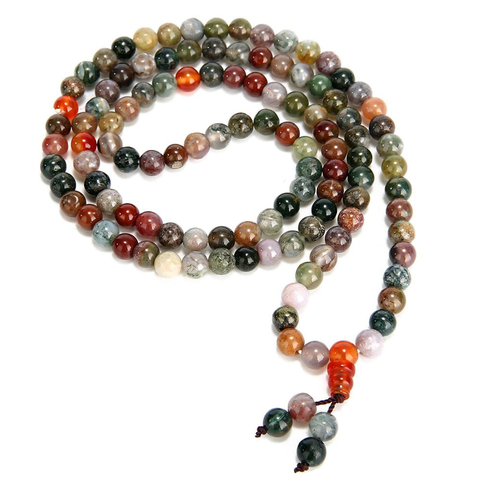 108 Beads Mala Bracelet Necklace 6mm Crystal Buddha Bracelet Prayer Bless Tibetan Buddhist Bracelet/Necklace for Women girls