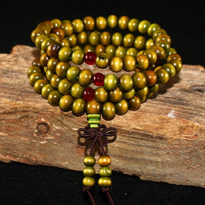 108 Beads Sandalwood Buddhist Buddha Meditation Wooden Beaded Mala Bracelet For Women Men Prayer Rosary Hanging Decoration