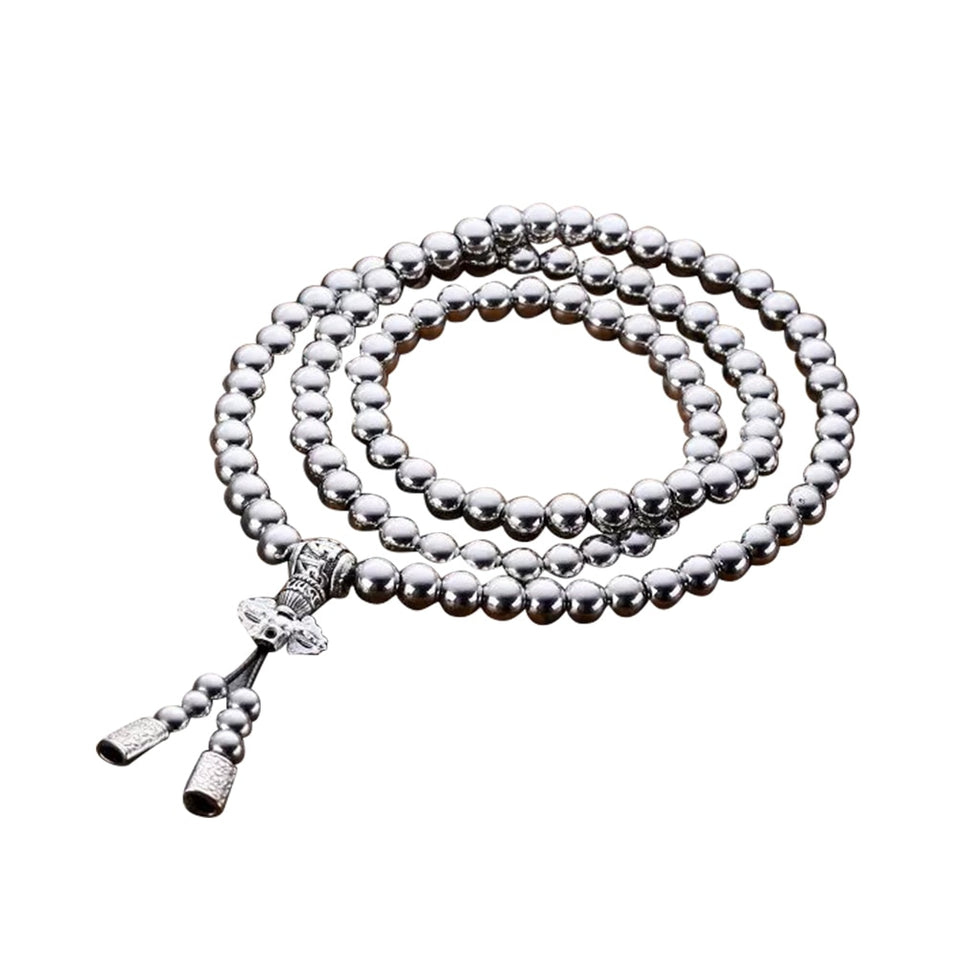 108 Buddha Beads Necklace Chain Outdoor Full Steel Self Defense Hand Bracelet Chain  Personal Protection Multi Tools
