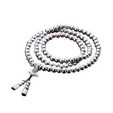 108 Buddha Beads Necklace Chain Outdoor Full Steel Self Defense Hand Bracelet Chain  Personal Protection Multi Tools
