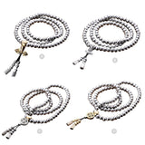 108 Buddha Beads Necklace Chain Outdoor Full Steel Self Defense Hand Bracelet Chain  Personal Protection Multi Tools