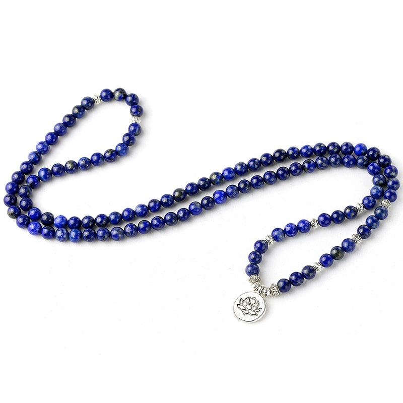 108 Mala Bracelet Prayer Beads Natural lapis lazuli Beads Meditation Mala Beads Bracelet Tibetan Healing Men Jewelry