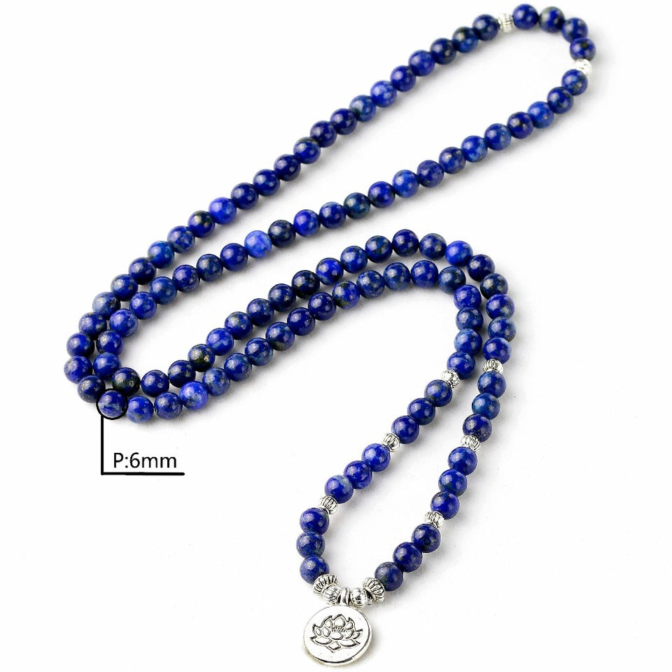 108 Mala Bracelet Prayer Beads Natural lapis lazuli Beads Meditation Mala Beads Bracelet Tibetan Healing Men Jewelry