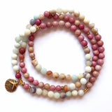 108 Mala Rhodonite Balances Rhodonite Bracelet New Design Women`s Yoga Bracelet Healing Spiritual Gift Amazonite Bracelets
