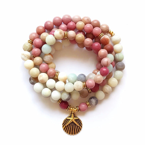 108 Mala Rhodonite Balances Rhodonite Bracelet New Design Women`s Yoga Bracelet Healing Spiritual Gift Amazonite Bracelets