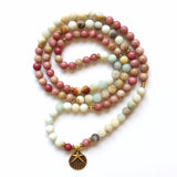 108 Mala Rhodonite Balances Rhodonite Bracelet New Design Women`s Yoga Bracelet Healing Spiritual Gift Amazonite Bracelets
