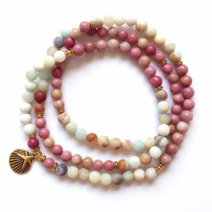 108 Mala Rhodonite Balances Rhodonite Bracelet New Design Women`s Yoga Bracelet Healing Spiritual Gift Amazonite Bracelets