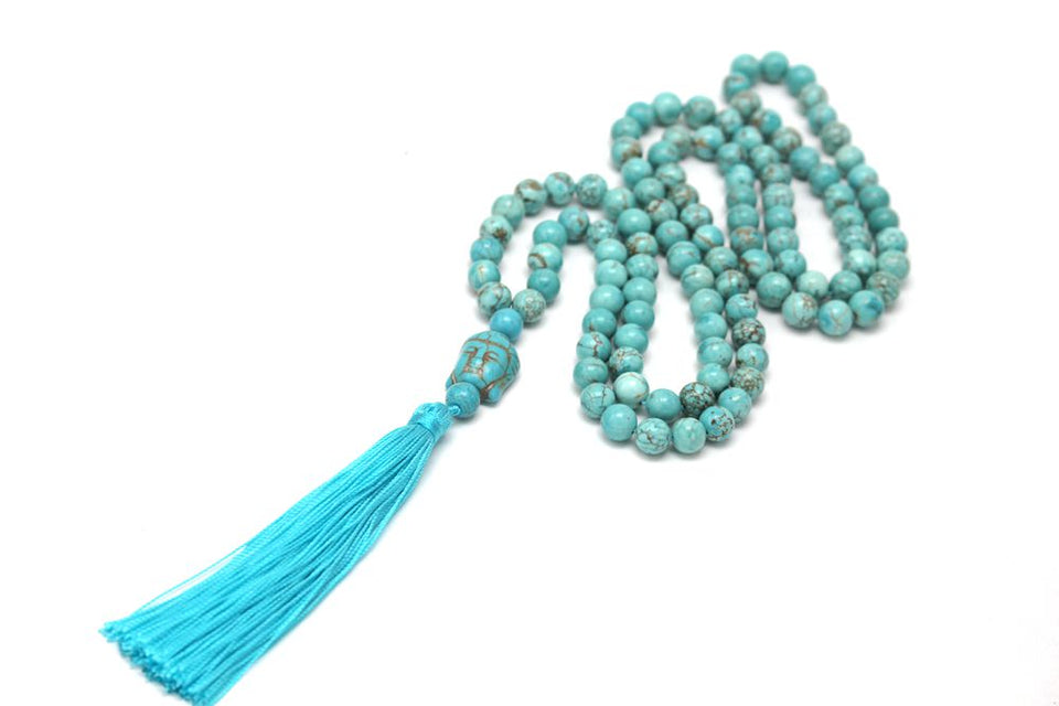 108 Mala necklace 8 mm natural stone beads prayer beaded 108 Bead Mala, Mala Jewelry, Yoga Class Prayer Jewelry