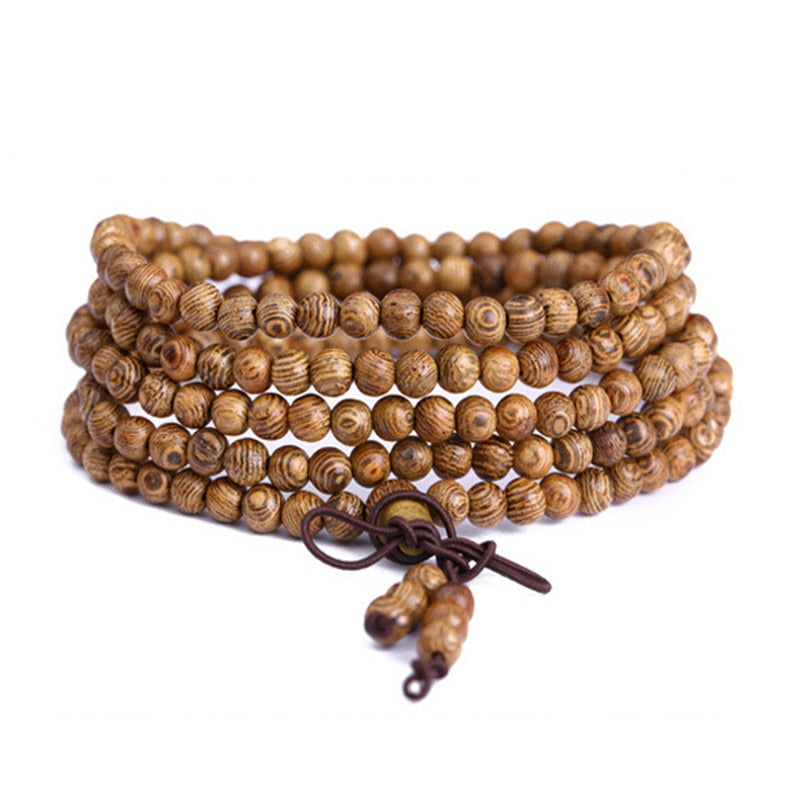 108 Wooden Beaded Bracelet Men Wenge Prayer Beads Tibetan Buddhist Mala Rosary Bracelets For Women  Wood pulsera hombre Jewelry