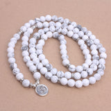 108 mala beads with Lotus OM Buddha Charm bracelet for women Natural stone jewelry yoga bracelet