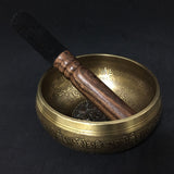 12cm New Design Nepal Chakra Yoga Singing Bowl Buddhism Brass Tibet Mantra Singing Bowls with Leather Stick and Cushion