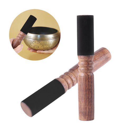 Tibetan Buddhism Singing Bowl Mallet Wood Striker w/ Leather Head Wrapped with premium Leathe Relax Yoga Art Crafts