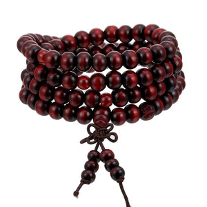 Natural Sandalwood Buddhist Buddha Meditation Wood Prayer Bead Mala Bracelet Bangles Women Men Jewelry 108 Beads