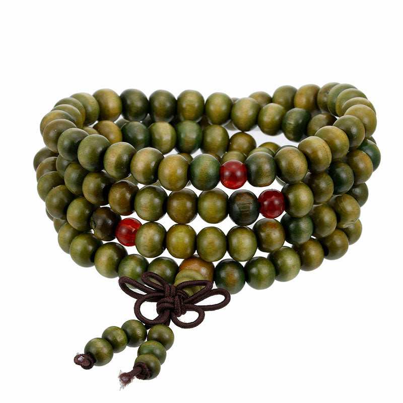 Natural Sandalwood Buddhist Buddha Meditation Wood Prayer Bead Mala Bracelet Bangles Women Men Jewelry 108 Beads