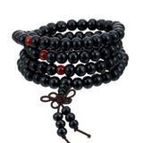Natural Sandalwood Buddhist Buddha Meditation Wood Prayer Bead Mala Bracelet Bangles Women Men Jewelry 108 Beads
