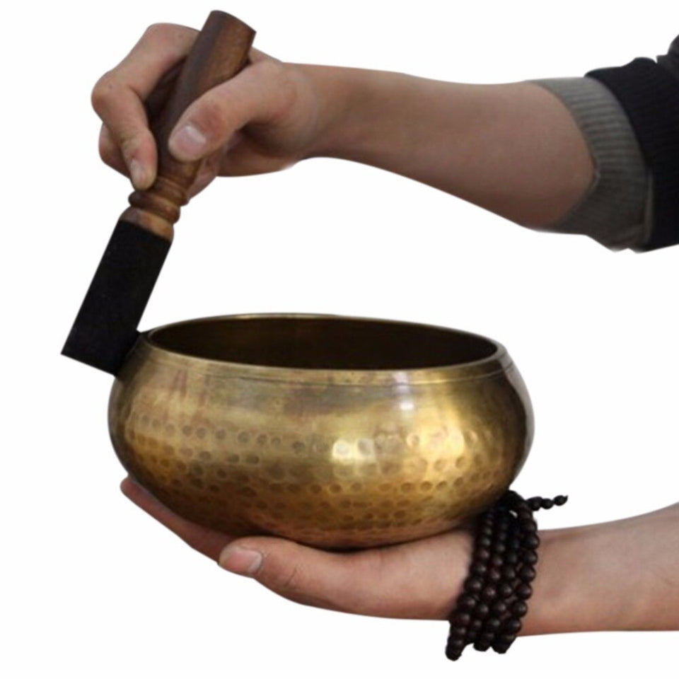 Hot New Copper Crafted Gilt Yoga Singing Bowl Buddhism Tibetan Chakra Meditation wholesale
