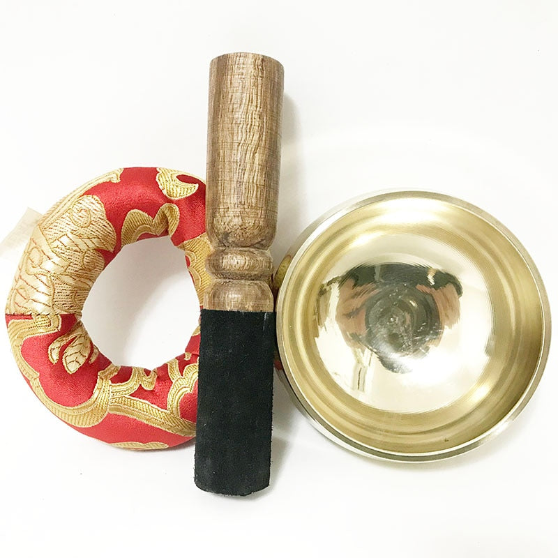 New Arrival Buddhist Tibetan Yoga Singing bowls with Cushion and Leather stick