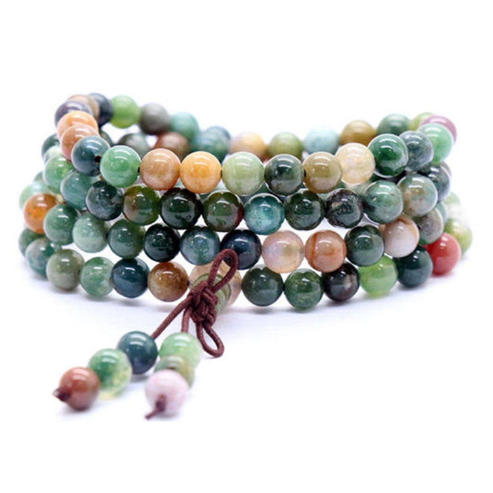 New Rhinestone texture popular 6mm 108 Prayer Tibetan India Buddhist Beads Mala Bless Bracelet Necklace