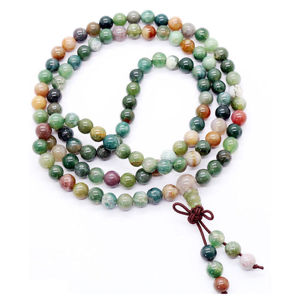 New Rhinestone texture popular 6mm 108 Prayer Tibetan India Buddhist Beads Mala Bless Bracelet Necklace