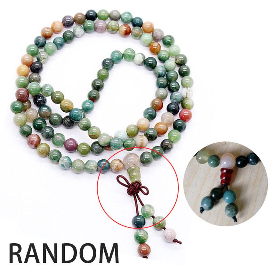 New Rhinestone texture popular 6mm 108 Prayer Tibetan India Buddhist Beads Mala Bless Bracelet Necklace