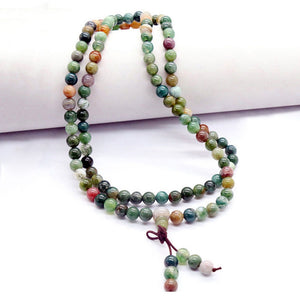 New Rhinestone texture popular 6mm 108 Prayer Tibetan India Buddhist Beads Mala Bless Bracelet Necklace