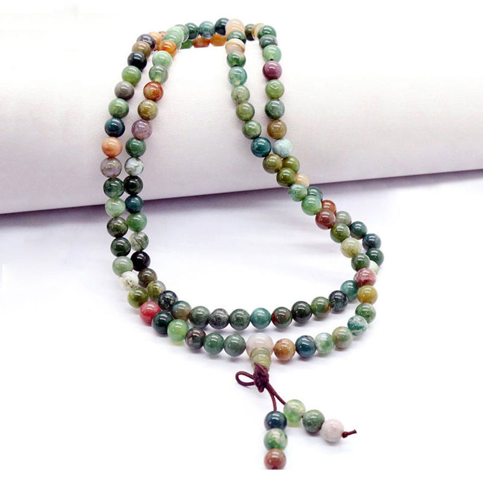 New Rhinestone texture popular 6mm 108 Prayer Tibetan India Buddhist Beads Mala Bless Bracelet Necklace