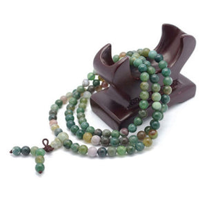 New Rhinestone texture popular 6mm 108 Prayer Tibetan India Buddhist Beads Mala Bless Bracelet Necklace