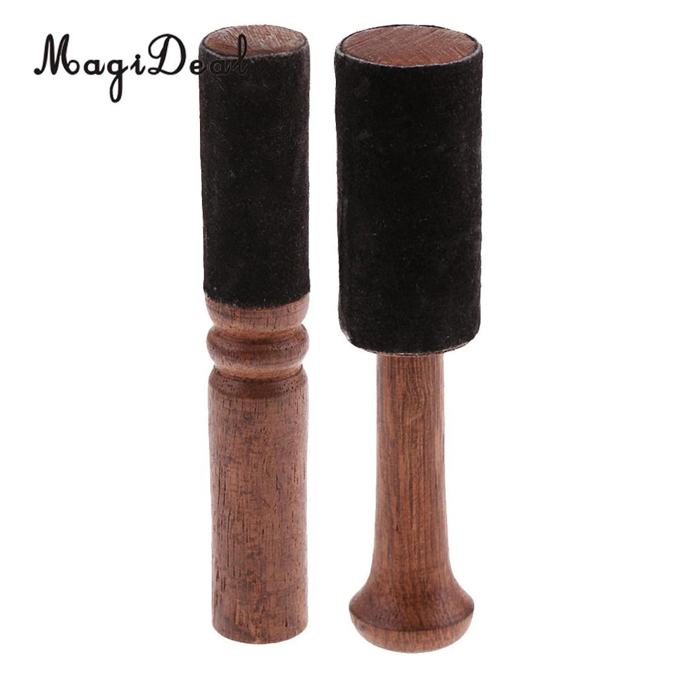 2PCS Tibetan Wood Singing Bowl Strikers Buddhism Meditation Mallet 12.5/12.7cm