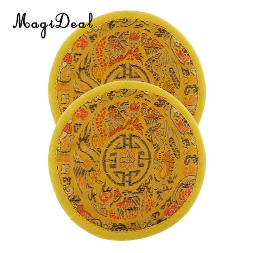 2pcs Round Cloth Tibetan Singing Bowl Cushion Pillow for Dharma Diameter 12cm