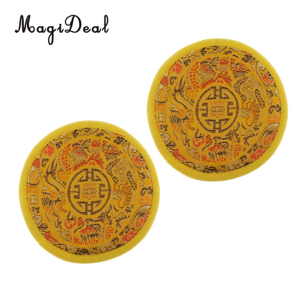 2pcs Round Cloth Tibetan Singing Bowl Cushion Pillow for Dharma Diameter 12cm