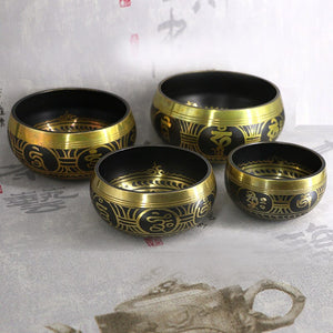 3Pcs/Set Tibetan Bowl Buddhist Bowl Singing Bowl with Bowls Mats Meditation Sound Massage Home Ornament Belief Buddhist Supplies