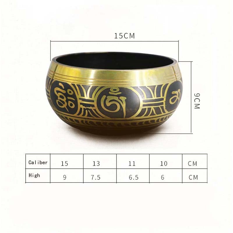 3Pcs/Set Tibetan Bowl Buddhist Bowl Singing Bowl with Bowls Mats Meditation Sound Massage Home Ornament Belief Buddhist Supplies