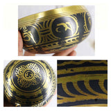 3Pcs/Set Tibetan Bowl Buddhist Bowl Singing Bowl with Bowls Mats Meditation Sound Massage Home Ornament Belief Buddhist Supplies
