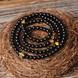 4 A Natural Brazil Black Onyx 108 Beads Bracelet Tiger Eye Chain Bead Men And Women Lovers Bracelet Worldwide Fashion Jewellery