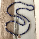 5 wraps Lapis Lazuli Beaded Bracelet Yoga Lotus Buddha Charm Wrist 108 Mala Beads Anxiety Relief Healing OM bracelet Men