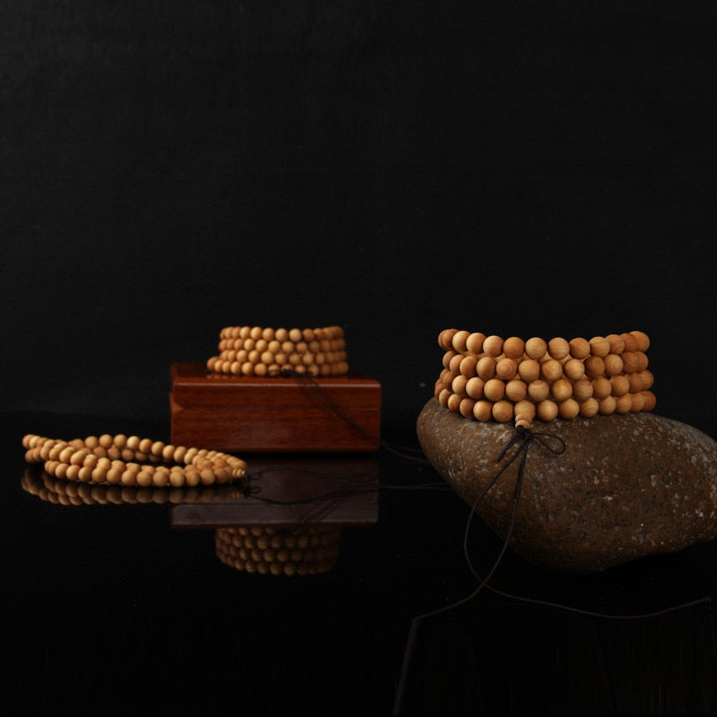 108 Wenge Wooden Prayer Beads Tibetan Buddhist Buddha Bracelet For Women Men Bangle Jewelry