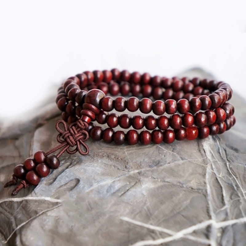 6MM108 Sandalwood Bead Mala 108 Prayer Bracelet yoga Chakas Buddhism energy Wristband Healing cuff natural Bless spirituality