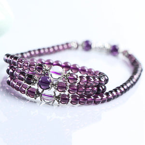 Crystal Stone Buddhist 108 Prayer Beads Mala Bracelet Necklace Ethnic Style Clear Beads Buddhist Bangle Women Jewerly Gift