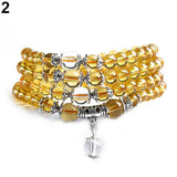 Crystal Stone Buddhist 108 Prayer Beads Mala Bracelet Necklace Ethnic Style Clear Beads Buddhist Bangle Women Jewerly Gift