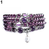 Crystal Stone Buddhist 108 Prayer Beads Mala Bracelet Necklace Ethnic Style Clear Beads Buddhist Bangle Women Jewerly Gift