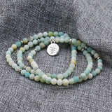 Frosted Amazonite Bracelet Prayer Beads Tree Life bracelet 108 Amazonite Mala Beads Bracelet For Women ,Energy Bracelet